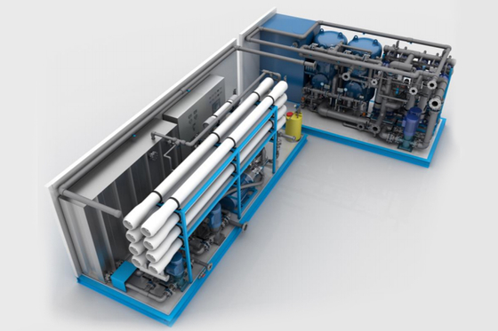 Skid Design 99% zeewater ontzilting RO-systeem met intelligent besturingssysteem